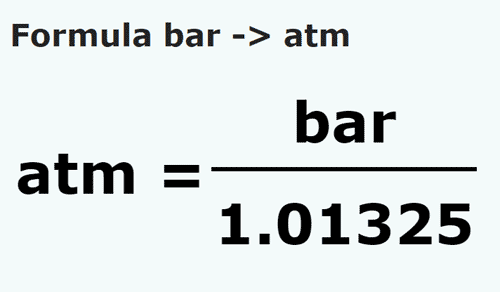 Bars to Atmospheres - bar to atm convert bar to atm